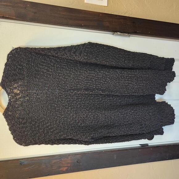 Love Women's Black Open Front Knit Cardigan Sweater M/L - Picture 6 of 6